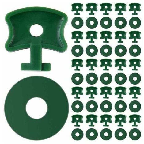 LAN Clips en plastique pour serre avec rondelles pour sécuriser l'isolation, le filet à bulles sur serre en aluminium, vert, 50 clips + 50 rondelles (1/4)