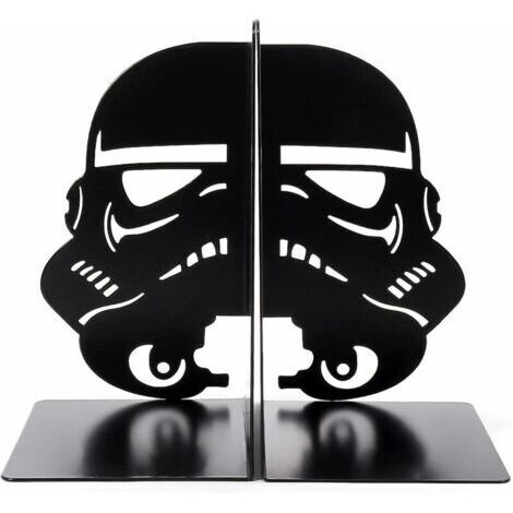 LAN Extrémités de livre Imperial Stormtrooper, extrémités de livre de masque en métal noir pour étagère à la maison décorative, serre-livres robuste Stormtrooper Book Stopper The Force Bookshelf Book  (1/5)
