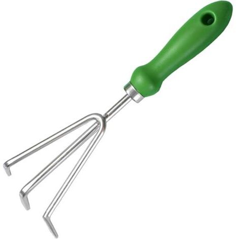 LAN Râteau de jardin avec poignée ergonomique, adapté au jardinage, au bêchage et au décompactage du sol. (1/5)