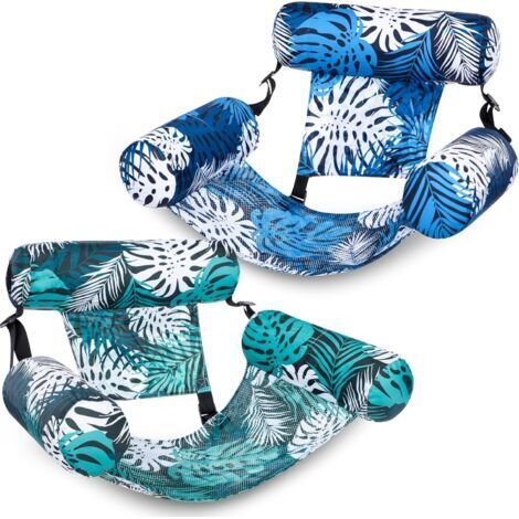 LAN Flotteurs de piscine gonflables pour adultes, lot de 2 chaises longues flottantes, chaise flottante pour fête, été, plage, lac (1/5)