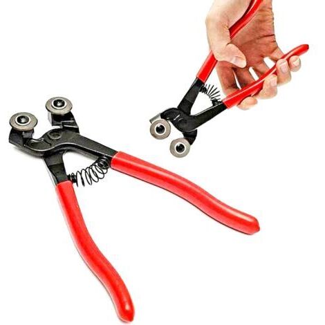 LAN Pince à mosaïque, pince à carrelage, pince coupante pour céramique et autres matériaux divers, coupe-carreaux de verre, outil pour mosaïque (rouge) (1/5)