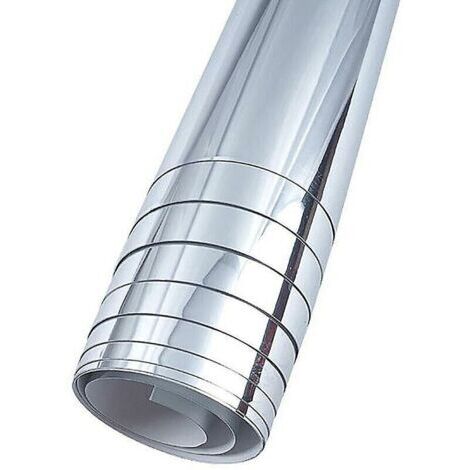 LAN Rouleau miroir flexible autocollant 50cm x 200cm – Décoration murale argent – Application facile sur surfaces lisses