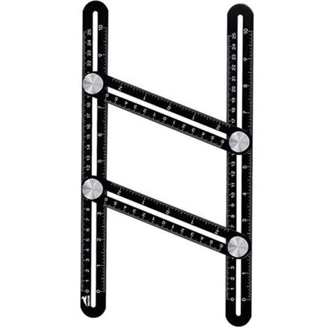 LAN Gabarit de traçage en alliage d'aluminium, règle de mesure multi-angles, outil de gabarit d'angle pour artisans, constructeurs et bricoleurs (25 cm) (1/5)