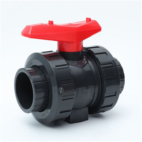 LAN Robinet à boisseau sphérique en PVC Ulisem I 50 mm I 1 1/2 pour raccords et raccords adhésifs I Vanne d'arrêt I Raccord de tuyau en PVC I Robinet à boisseau sphérique pour la construction de pisci (1/3)