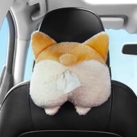 Boîte à mouchoirs en peluche créative Boîte à mouchoirs Boîte à mouchoirs Boîte à mouchoirs pour siège de voiture et pare-soleil Corgi Butt