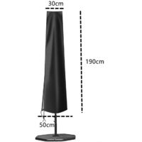 Housse de parasol verticale, housse de parasol, housse de parasol de jardin imperméable et résistante aux UV 210D avec fermeture à glissière