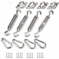 LAN Kit de fixation de voile d'ombrage, kit de fixation de voile d'ombrage en acier inoxydable pour fixation de voile d'ombrage (M6)