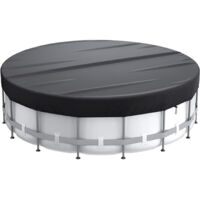 LAN Abri de piscine, piscine hors-sol en bois, abri de piscine rond 420d pour cuve, piscine spa et piscine hors-sol, abri anti-poussière pour piscine à bulles avec cordon de serrage et piquets de sol