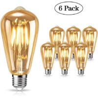 LAN Ampoule Edison vintage, ampoule LED Edison E27 Warm light 4W Ampoule vintage antique Ampoule rétro pour la nostalgie et l'éclairage rétro dans les maisons, les bars, etc. - 6 pièces