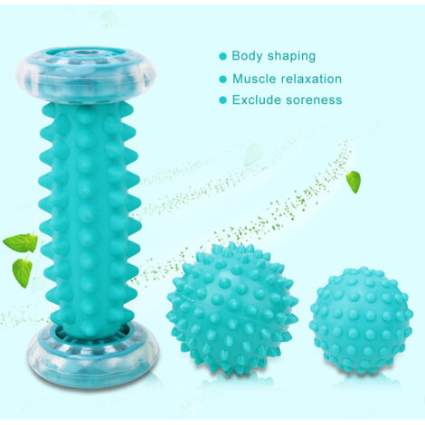 Dalephoric Kit Rouleau De Massage Complet – Foam Roller 33x13cm, Bâton Musculaire, Balles, Bandes Et Sac De Rangement