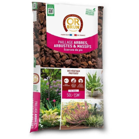 Écorces de Pin Maritime 50L Or Brun - Protection Naturelle & Élégance du Jardin (1/4)