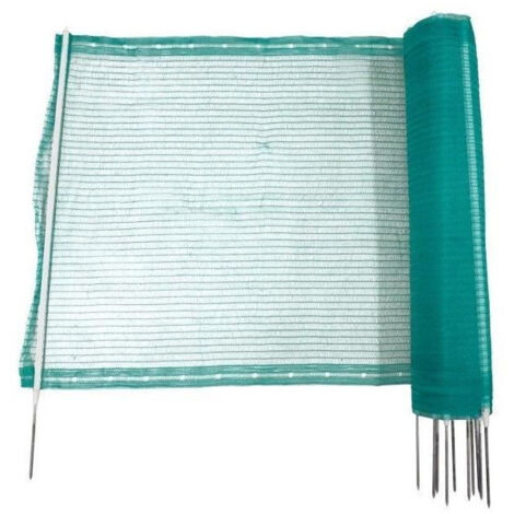 Clôture universelle 20 m – 11 piquets simples pointes – Hauteur 80 cm – Couleur vert – Mailles serrées pour petits animaux – Kerbl (1/7)