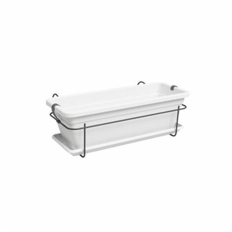 ARTEVASI Jardinière VENEZIA balcon KIT - 50 ma - Blanc - 50 x 29 x 17,5 cm (1/4)