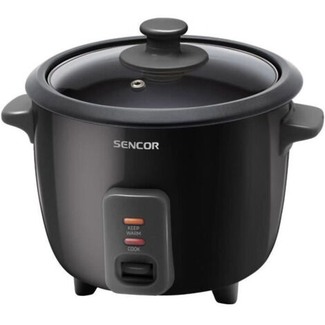 Cuiseur à riz électrique 0,6L – Fonctionnement automatique – Couvercle en verre avec évacuation vapeur – 300W, noir – Sencor