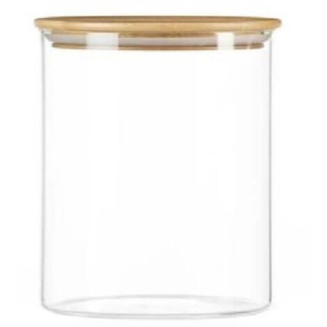 Bocal en verre - couvercle bois - 0.5L (1/3)