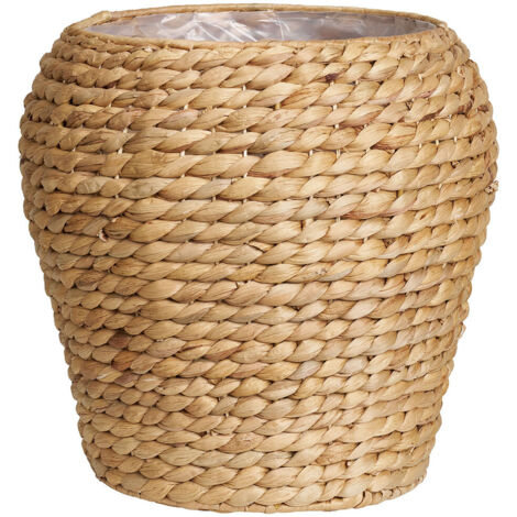 Cache-pot 34,5x34,5 cm en jacinthe d'eau naturel (1/5)