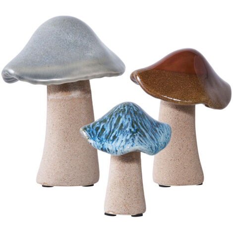 Tomar décorations champignons set de 3 vert, brun, bleu. (1/5)