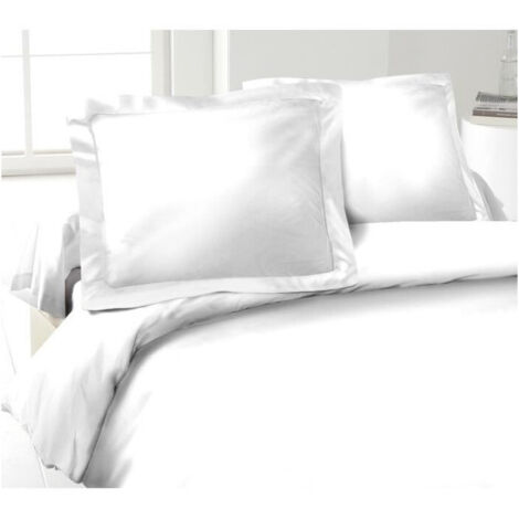 LOVELY HOME Lot de 2 Taies d'Oreillers 100% coton 50x70 cm - Blanc (1/2)