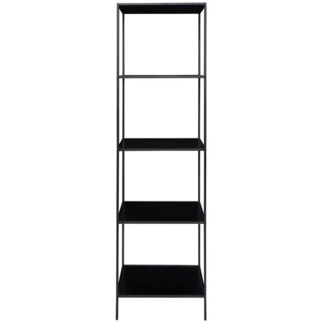 Étagère à 5 étages aspect chêne avec cadre noir 51 x 36 x 170 cm (1/5)