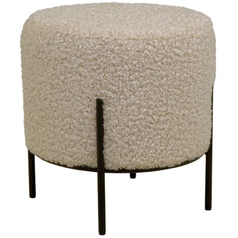 Alford pouf imitation peau de mouton grismarron. (1/5)