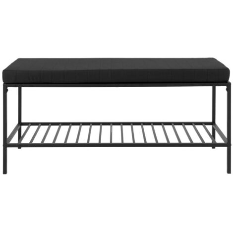 House Nordic Banc Avery avec étagère et coussin Noir 442750 (1/7)