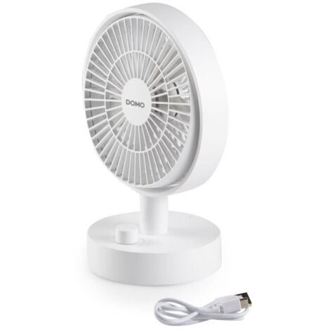 Ventilateur de table - DOMO - Li-ion batt. 5V - Rechargeable USB - Diamètre 15 cm - 10 vitesses (1/5)