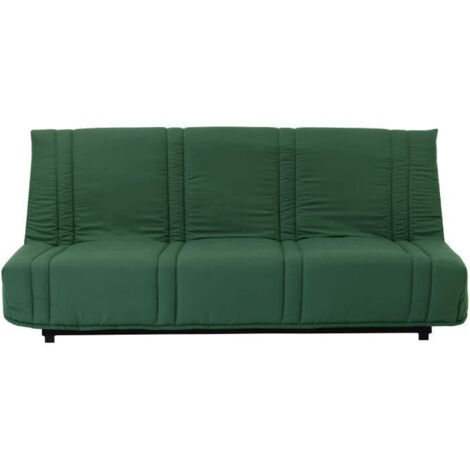 Clic clac 3 places LENA 20 - Tissu coton vert foret - Couchage 125x190 cm - L193 x P92 x H93 cm (1/4)