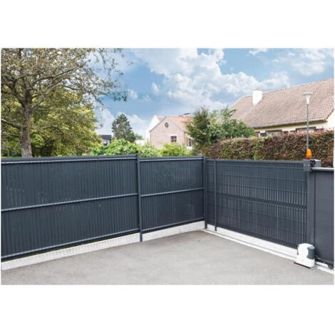 Nature – Brise-vue maille de dissimulation 1,225x2,50 m – PVC imputrescible traité anti-UV – Degré d'occultation 4/5 – Couleur anthracite (1/4)