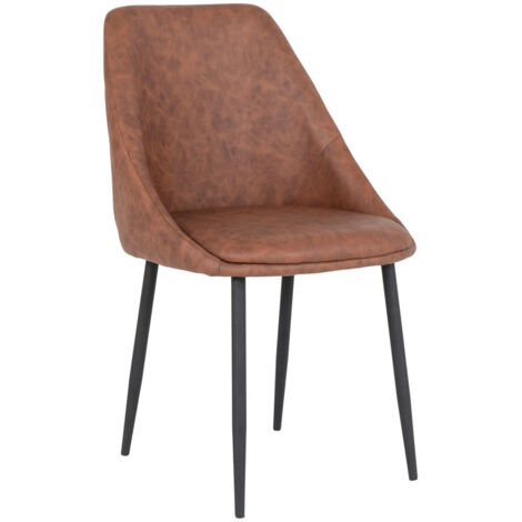 Chaise de salle à manger - Porto - Blanc/Marron/Noir - Design Contemporain - 120 kg - 1 place (1/5)