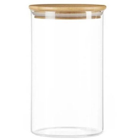 Bocal en verre - couvercle bois - 0.8L (1/3)