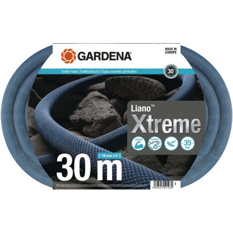 GARDENA Liano™Xtreme 19mm (3/4"), 30m. Kit complet. Tuyau d'arrosage. Léger et très résistant. 19 mm. Pression de rupture 35 bar. Tuyau textile. (18484-20) (1/5)