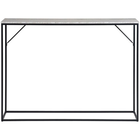 Console 110x26x80 cm effet marbre gris et métal - VITEA (1/5)