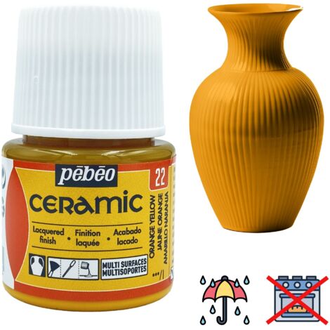 Pebeo Peinture céramique jaune orange 45 ml laquée opaque (1/5)