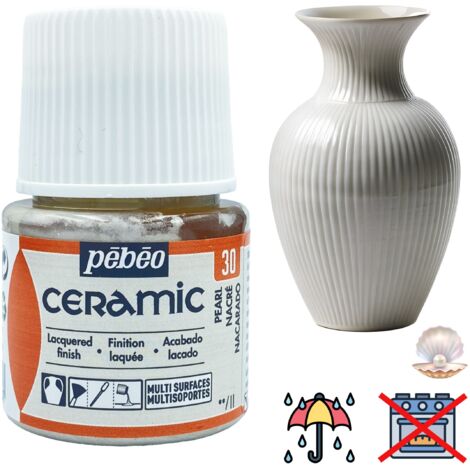 Peinture céramique à FROID, décoration décorative, résistante PEBEO 30 PERLE 45ml