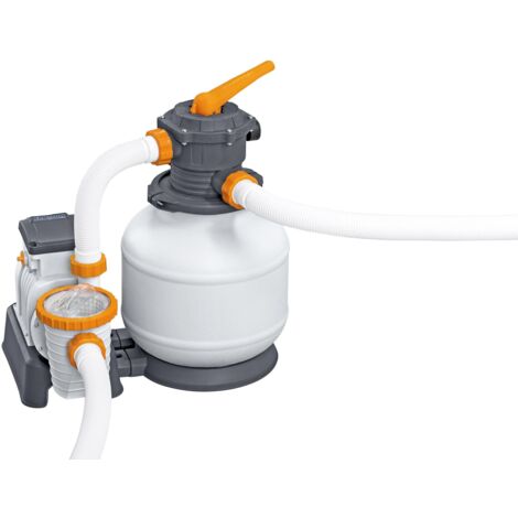 Bestway – Filtre à sable 8 327 L/h avec préfiltre – Pour piscines de 1 100 à 54 500 L – Minuterie automatique – Diffuseur ChemConnect™ (1/10)