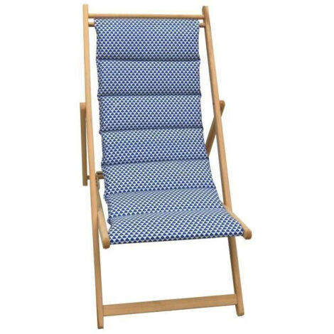 JARDIN PRIVE Chilienne matelassée Fjord - Toile amovible - Bleu Indigo (1/2)