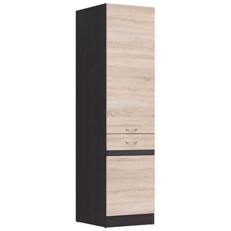 JUNONA Colonne de cuisine 2 Portes ouverture gauche - L 50 x H 196 x P 46 cm - Chene sonoma