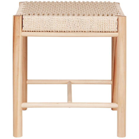 Tabouret en peuplier avec assise en osier naturel House Nordic Abano (1/6)