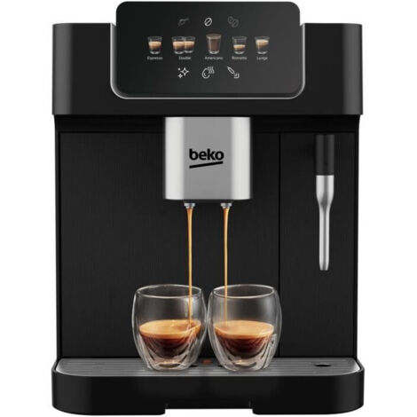 Beko – Cafetière expresso automatique 1350W – 19 bars – 2 tasses – Écran tactile – Broyeur intégré – 5 recettes de café - CEG7302B