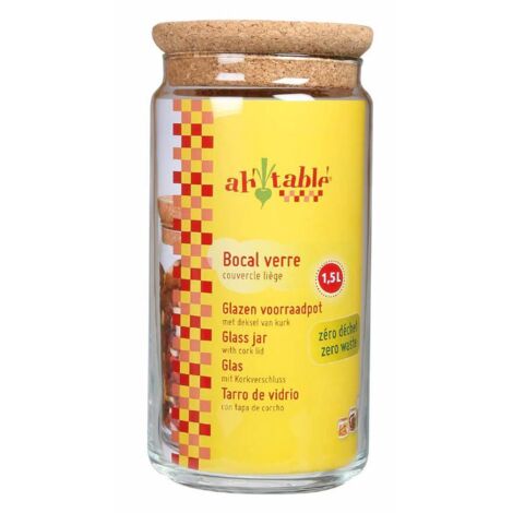 Bocal en verre - couvercle liège - 1,5L (1/2)