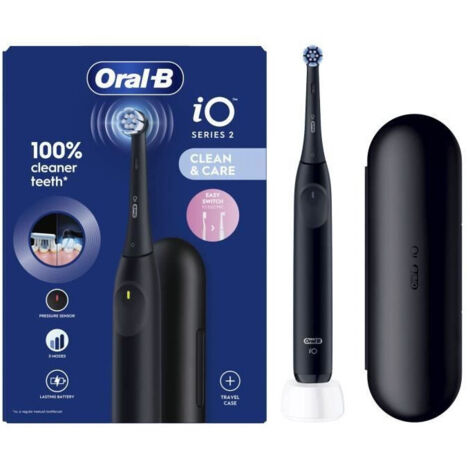 Brosse à dents électrique - Oral-B - iO2 - Noire - 3 modes - Minuterie 2 minutes