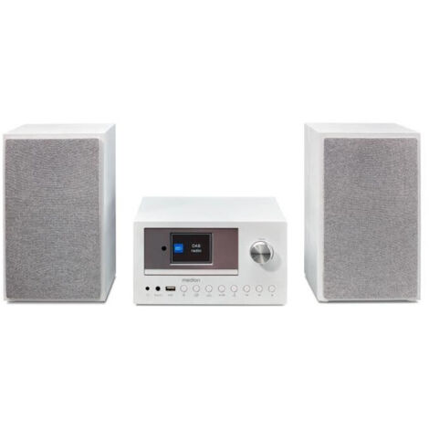 Mini Chaîne HiFi - MEDION - Radio Internet DAB/FM - Lecteur CD - 2x15W RMS - Blanc (1/5)