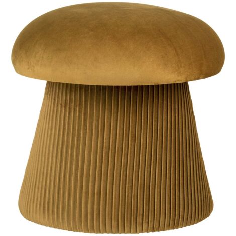 Pouf champignon en velours ø39cm - Ocre - HAMPTON (1/3)