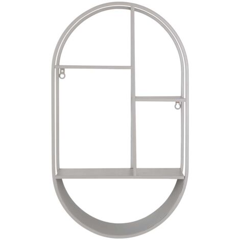 Étagère murale ovale en métal - Gris - FEIRA (1/5)