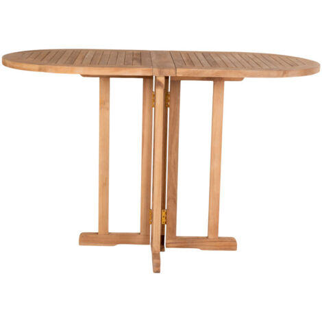 Table à manger en teck pour balcon 120x60cm - Bois clair - Huelva (1/5)