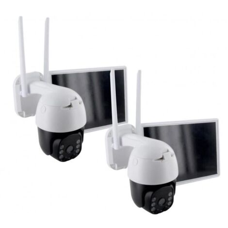 2 caméras avec panneau solaire - CHACON - 2-IPCAM-DM02 - Extérieur - WiFi (1/8)