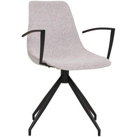 Lot de 2 chaises pivotantes 54x48x86 cm en tissu texturé gris clair (1/5)