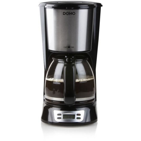 Cafetière Filtre - DOMO - DO708K - 1000 W - 1,5 L - 12 tasses - Ecran LCD - Minuteur 24 h - Noir et acier inoxydable (1/5)