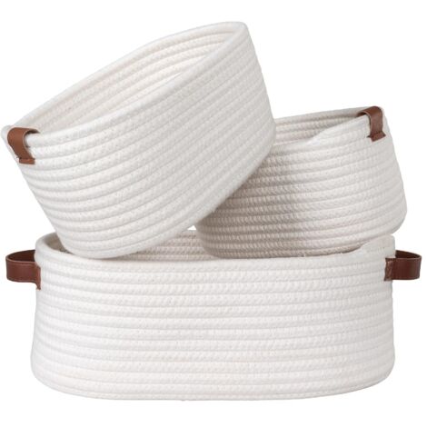3 paniers blancs en coton (1/5)