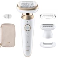 Braun – Épilateur électrique femme 3,7V avec autonomie 50 min – Tête flexible pour zones difficiles – Technologie Smart Touch – Blanc / Doré